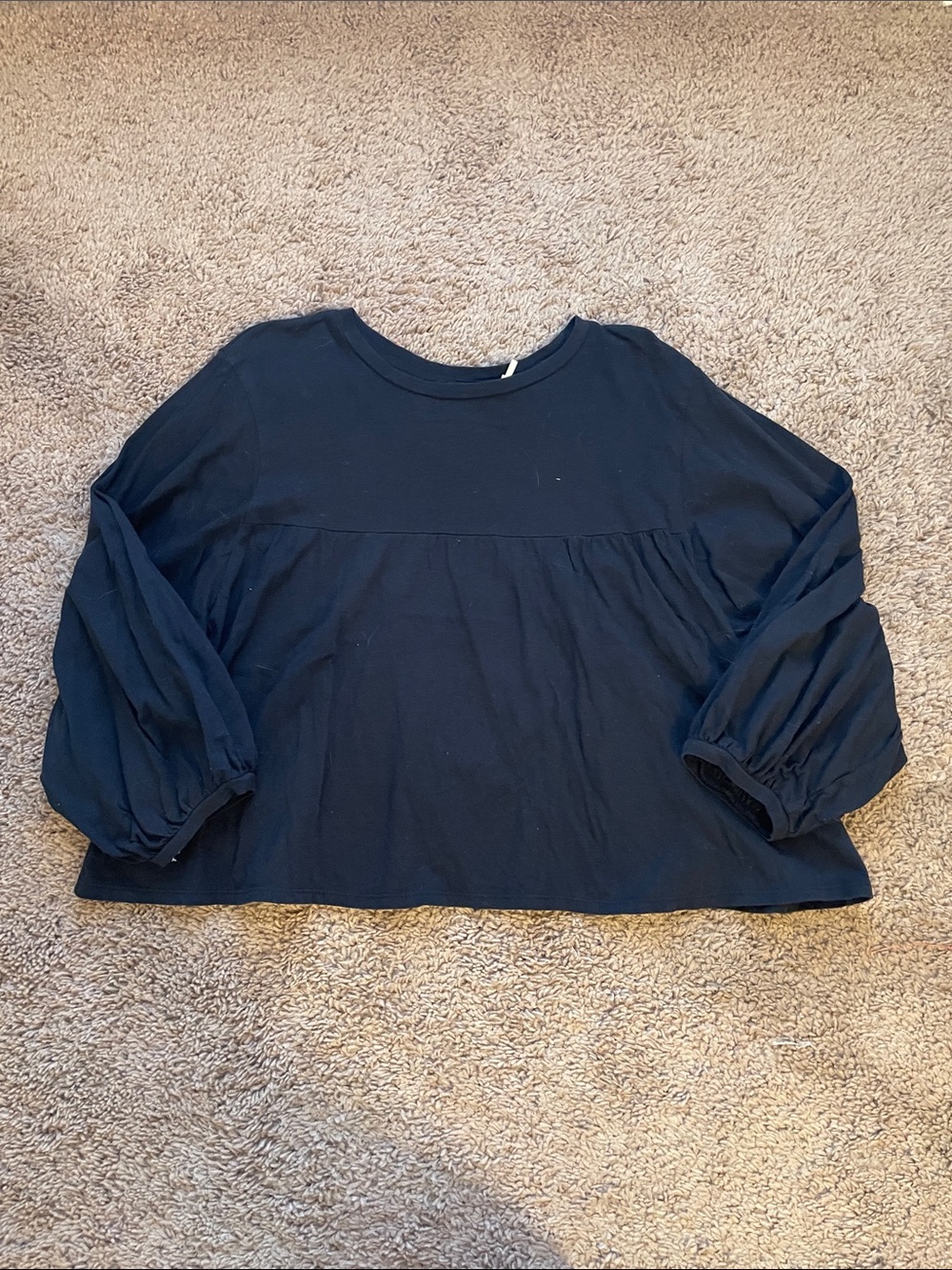Kimchi Blue Black Top with puff sleeve